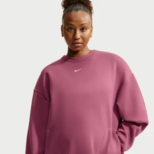 Damska bluza dresowa ciążowa o kroju oversize z półokrągłym dekoltem Dri-FIT Nike (M) Studio Fleece Sport - Czerwony