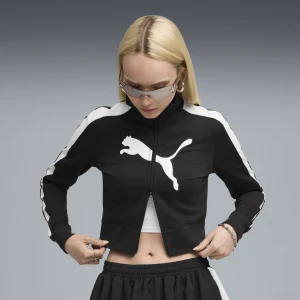 Damska bluza dresowa FUTURE.PUMA.ARCHIVE T7 o skróconym wąskim kroju, Odzież, Czarny