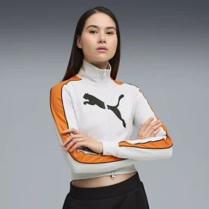 Damska bluza dresowa FUTURE.PUMA.ARCHIVE T7 o skróconym wąskim kroju, Odzież, Szary,