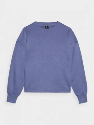 Damska bluza dresowa nierozpinana bez kaptura 4F 4FWAW24TSWSF1342 - niebieska