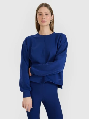Damska bluza dresowa nierozpinana bez kaptura 4F 4FWSS25TSWSF1543 - niebieska