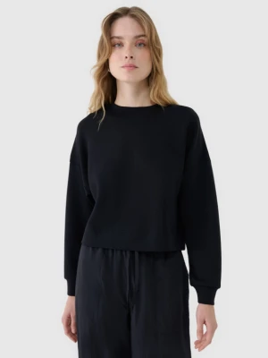 Damska bluza dresowa nierozpinana bez kaptura 4F 4FWSS25TSWSF1576 - czarna