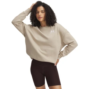 Damska bluza dresowa nierozpinana bez kaptura Under Armour UA Icon Fleece OS Crew - beżowa