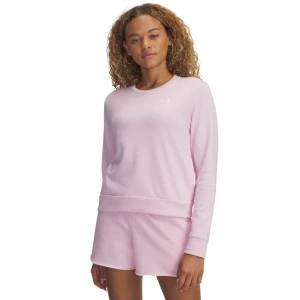 Damska bluza dresowa nierozpinana bez kaptura Under Armour UA Rival Terry Crew - różowa