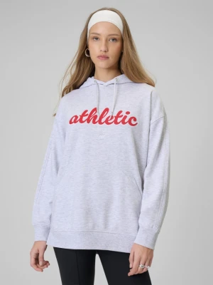 Damska bluza dresowa nierozpinana z kapturem 4F 4FWSS26TSWSF2171 - szara