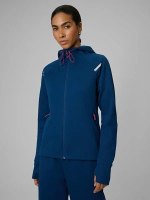 Damska bluza dresowa rozpinana z kapturem 4F 4FWSS26TSWSF2172 - granatowa