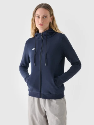 Damska bluza dresowa rozpinana z kapturem 4F NOSH4-BLD004B-30S - granatowa