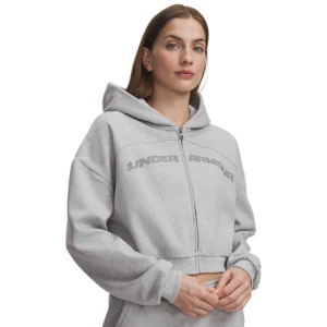 Damska bluza dresowa rozpinana z kapturem Under Armour Icon Flc Wordmark FZ - szara