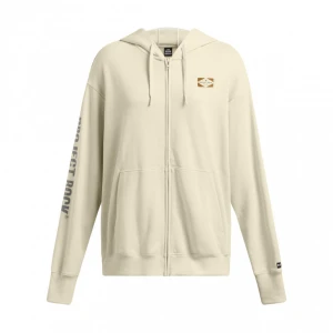 Damska bluza dresowa rozpinana z kapturem Under Armour Project Rock W Hwt Fz Hard At Wrk - beżowa