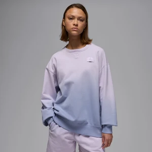 Damska bluza dresowa z dzianiny dresowej z półokrągłym dekoltem Jordan Flight Fleece - Fiolet