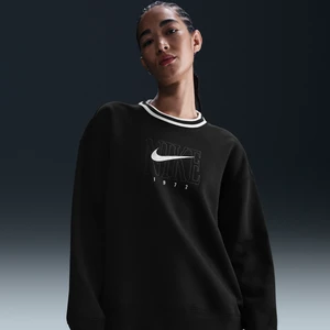 Damska bluza dresowa z półokrągłym dekoltem i grafiką o kroju oversize Nike Sportswear Phoenix Fleece - Czerń