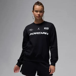 Damska bluza dresowa z półokrągłym dekoltem Jordan Brooklyn Fleece - Czerń