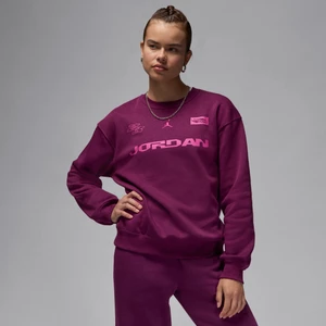 Damska bluza dresowa z półokrągłym dekoltem Jordan Brooklyn Fleece - Czerwony