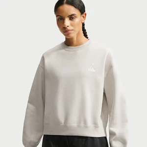 Damska bluza dresowa z półokrągłym dekoltem Therma-FIT ACG Tuff Fleece - Brązowy Nike