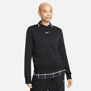 Damska bluza dresowa z półokrągłym dekoltem Nike Sportswear Phoenix Fleece - Czerń