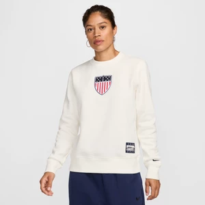 Damska bluza dresowa z półokrągłym dekoltem Nike Team USA Phoenix Fleece - Biel