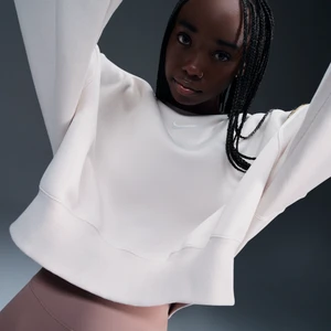 Damska bluza dresowa z półokrągłym dekoltem o dodatkowo powiększonym kroju Nike Phoenix Fleece - Brązowy