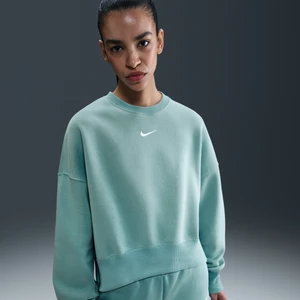 Damska bluza dresowa z półokrągłym dekoltem o dodatkowo powiększonym kroju Nike Phoenix Fleece - Zieleń