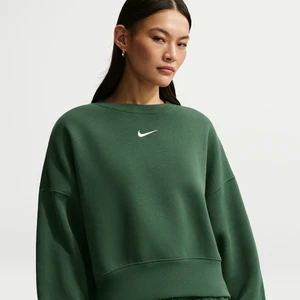 Damska bluza dresowa z półokrągłym dekoltem o dodatkowo powiększonym kroju Nike Phoenix Fleece - Zieleń
