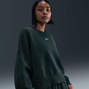 Damska bluza dresowa z półokrągłym dekoltem o dodatkowo powiększonym kroju Nike Phoenix Fleece - Zieleń