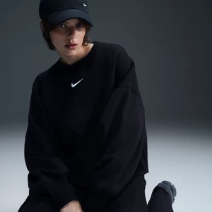 Damska bluza dresowa z półokrągłym dekoltem o dodatkowo powiększonym kroju Nike Sportswear Phoenix Fleece - Czerń