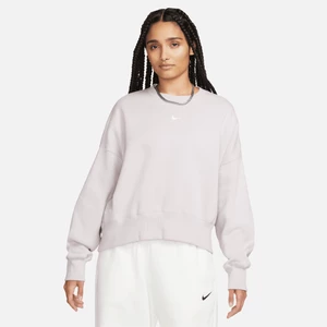 Damska bluza dresowa z półokrągłym dekoltem o dodatkowo powiększonym kroju Nike Sportswear Phoenix Fleece - Fiolet