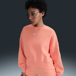 Damska bluza dresowa z półokrągłym dekoltem o dodatkowo powiększonym kroju Nike Sportswear Phoenix Fleece - Pomarańczowy
