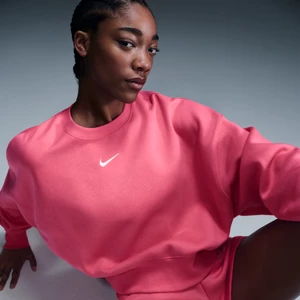 Damska bluza dresowa z półokrągłym dekoltem o dodatkowo powiększonym kroju Nike Sportswear Phoenix Fleece - Różowy