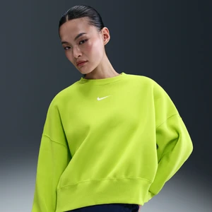 Damska bluza dresowa z półokrągłym dekoltem o dodatkowo powiększonym kroju Nike Sportswear Phoenix Fleece - Zieleń