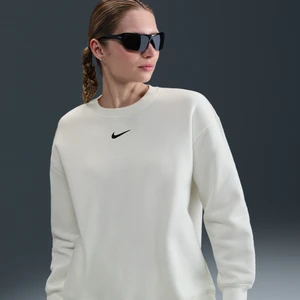 Damska bluza dresowa z półokrągłym dekoltem o kroju oversize Nike Phoenix Fleece - Biel