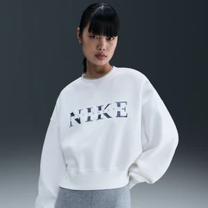 Damska bluza dresowa z półokrągłym dekoltem o kroju oversize Nike Phoenix Fleece - Biel