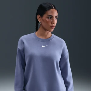 Damska bluza dresowa z półokrągłym dekoltem o kroju oversize Nike Phoenix Fleece - Niebieski