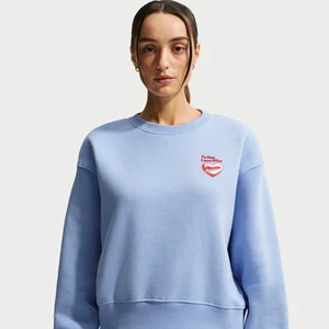 Damska bluza dresowa z półokrągłym dekoltem o kroju oversize Nike Phoenix Fleece - Niebieski