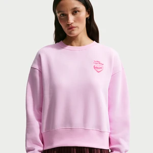 Damska bluza dresowa z półokrągłym dekoltem o kroju oversize Nike Phoenix Fleece - Różowy