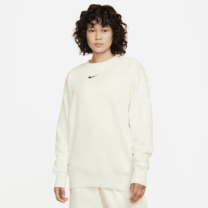 Damska bluza dresowa z półokrągłym dekoltem o kroju oversize Nike Sportswear Phoenix Fleece - Biel