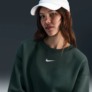 Damska bluza dresowa z półokrągłym dekoltem o kroju oversize Nike Sportswear Phoenix Fleece - Zieleń