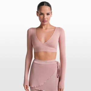 Damska bluza kopertowa z długim rękawem NikeSKIMS Matte - Różowy