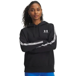 Damska bluza nierozpinana z kapturem Under Armour UA Icon Fleece Taped - czarna