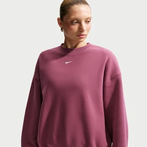 Damska oversizowa bluza z półokrągłym dekoltem Nike Studio Fleece Medium Weight - Czerwony