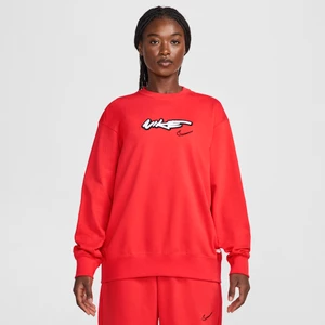 Damska bluza o luźnym kroju z dzianiny dresowej Nike Sportswear Breaking - Czerwony