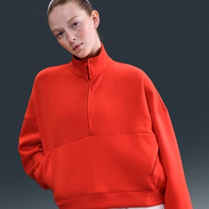 Damska bluza oversize z zamkiem 1/2 Dri-FIT Nike 24.7 ImpossiblySoft - Czerwony