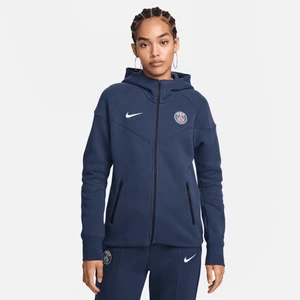 Damska bluza piłkarska z kapturem i zamkiem na całej długości Nike Paris Saint-Germain Tech Fleece Windrunner - Niebieski