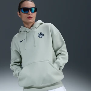 Damska bluza piłkarska z kapturem o kroju oversize Nike Inter Mediolan Phoenix Fleece - Szary