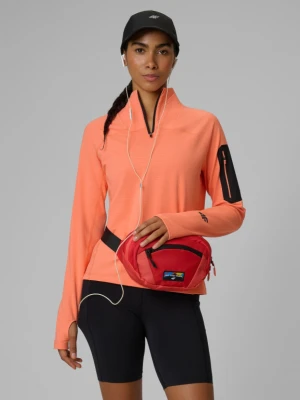 Damska bluza trekkingowa slim 4F 4FWSS26TFSWF642 - pomarańczowa