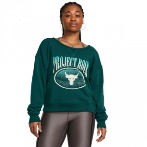 Damska bluza treningowa nierozpinana bez kaptura Under Armour Project Rock HW Terry LS Q1 - zielona