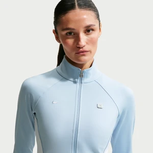 Damska bluza z długim rękawem i zamkiem na całej długości Nike - Niebieski