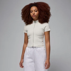 Damska bluza z dzianiny z zamkiem na całej długości Air Jordan - Biel