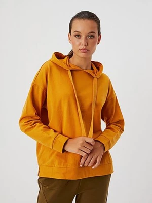 Damska bluza z kapturem dla kobiet - pomarańczowa Moodo