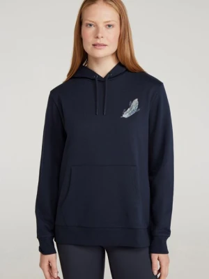 Damska bluza z kapturem i nadrukiem — ptasie pióro - Navy Mountain Warehouse
