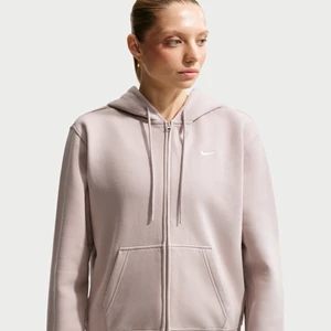 Damska bluza z kapturem i suwakiem na całej długości Nike Studio Fleece Medium Weight - Brązowy
